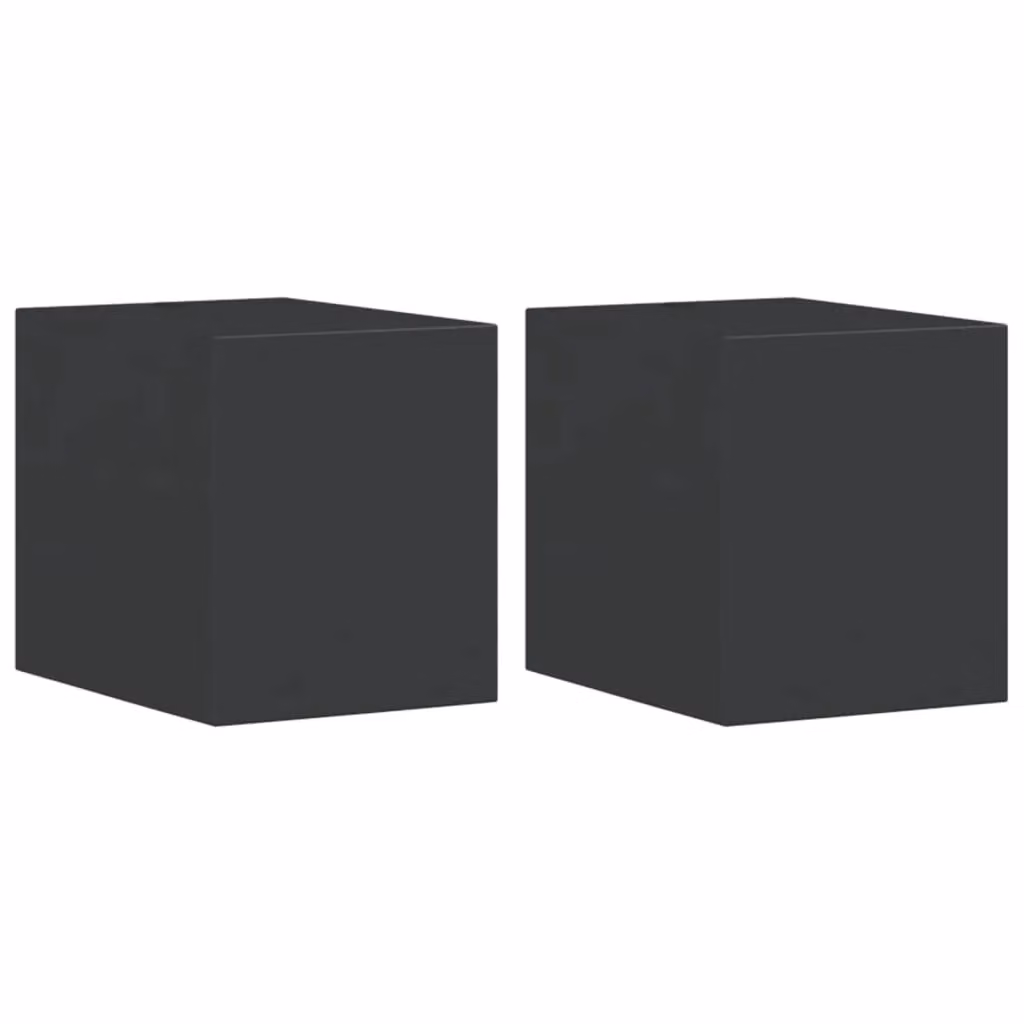 Berkfield Home Set of 2 Modern Black Die-cast Aluminium and Glass Outdoor Wall Lights – 2