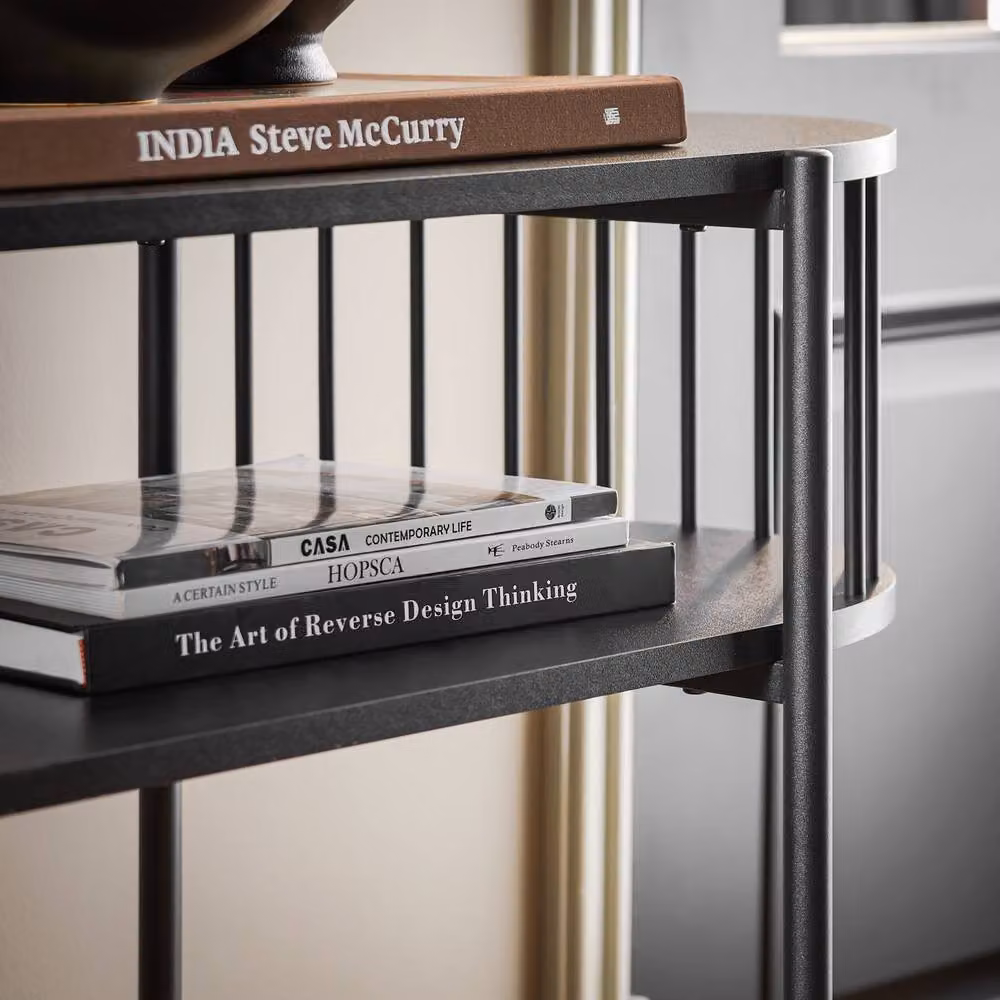 SoBuy Industrial Style Three-Tier Narrow Console Table in Black, W/D/H: 110.0 x 39.0 x 75.9 cm – 6