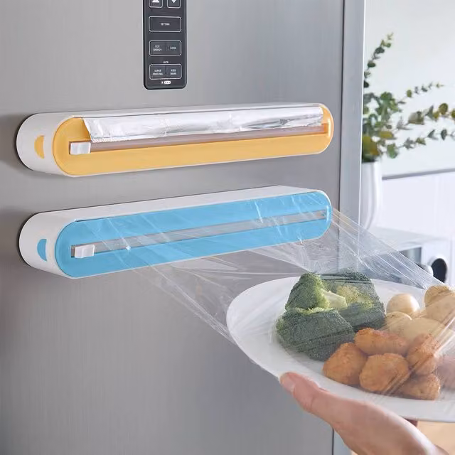 Basilico 2-in-1 Magnetic Foil and Cling Film Dispenser with Cutter, Multicolour