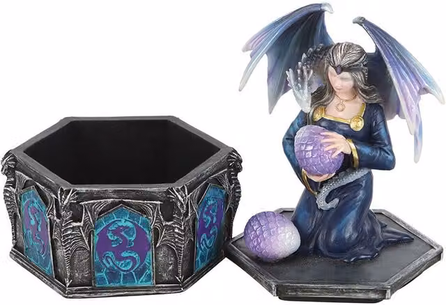 Dragon Friendship Spring Box by Anne Stokes, Multicolour Tabletop Decorative Box by Kingsbury Gifts