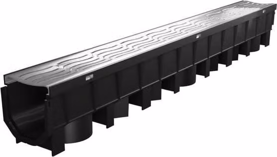 FloPlast Class A15 Channel Drainage Grate in Galvanised Silver Steel, 1m