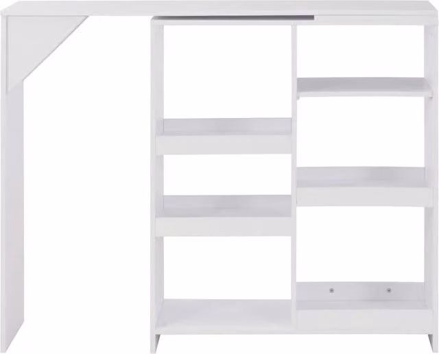 Berkfield Home Modern White Bar Table with Moveable Shelf, W/D/H: 138 x 39 x 110 cm