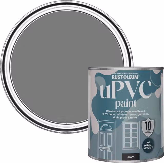Rust-Oleum UPVC Paint in Gloss Finish, Torch Grey, 0.75 l