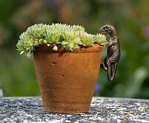 Jardinopia Velociraptor Hanging Plant Pot Ornament, Bronze, L10.5 x W4.5 x H5 cm