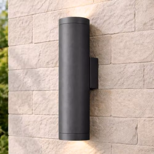 CGC Lighting Lucas Extra Long Double Up and Down Outdoor Wall Light, Grey Aluminium, IP44, GU10 – 1
