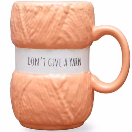 Boxer Gifts Don't Give a Yarn Knitting Mug in Peach, Ceramic – 2