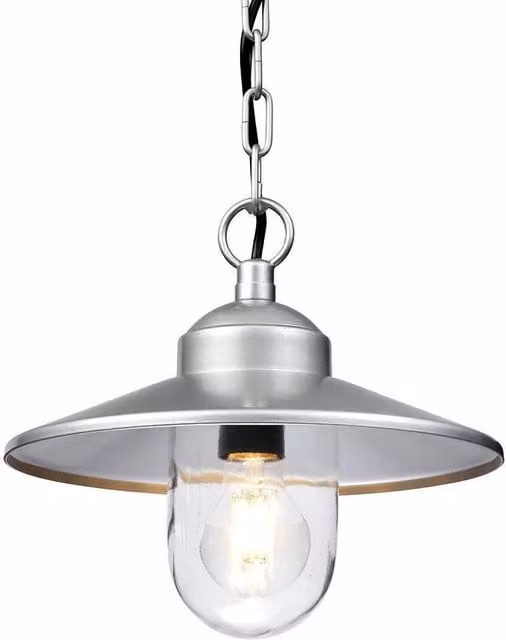 Netlighting Klampenborg Silver Outdoor Ceiling Chain Lantern with E27 Socket and IP44 Rating