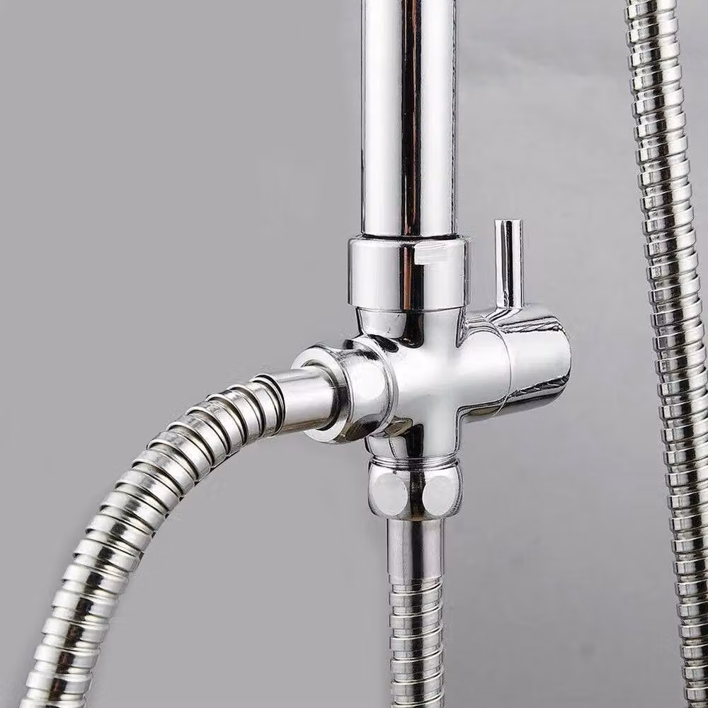 Havendro Large Twin Head Waterfall Shower Kit with Adjustable Riser Rail in Chrome Silver – 2