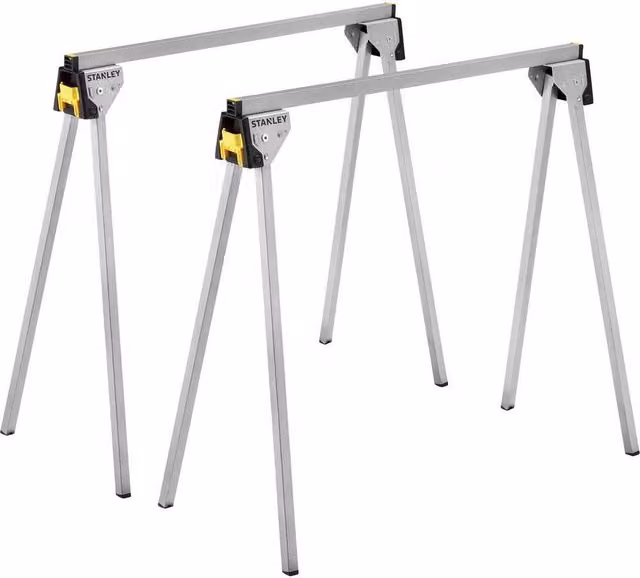 Stanley Essential Metal Saw Horse Pack of 2 in Silver