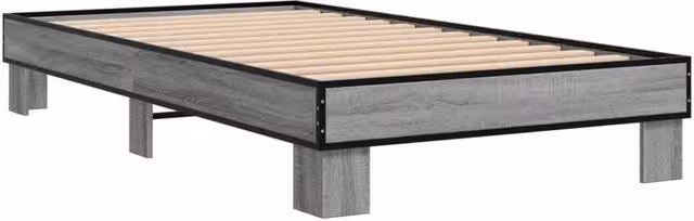 Berkfield Home Durable Bed Frame in Grey Sonoma, W/D/H: 100 x 30 x 200 cm