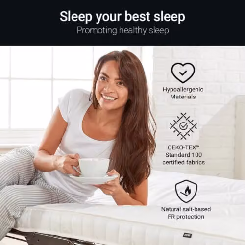 JAY-BE Supreme Small Double Folding Bed with Pocket Sprung Mattress, Black and White – 5