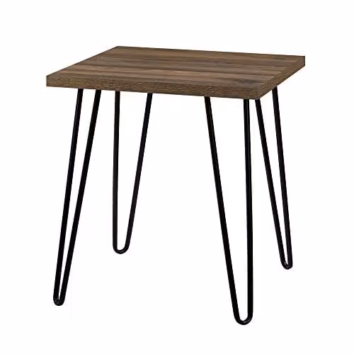 DHP Furniture Owen End and Side Table in Brown and Black Walnut Look, W/D/H: 49.5 x 49.5 x 55.5 cm