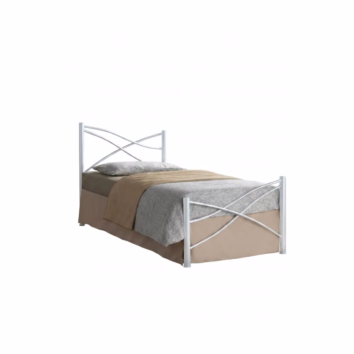 Comfy Living Ltd Modern Metal Bed Frame in White, W/D/H: 90 x 190 cm – 2