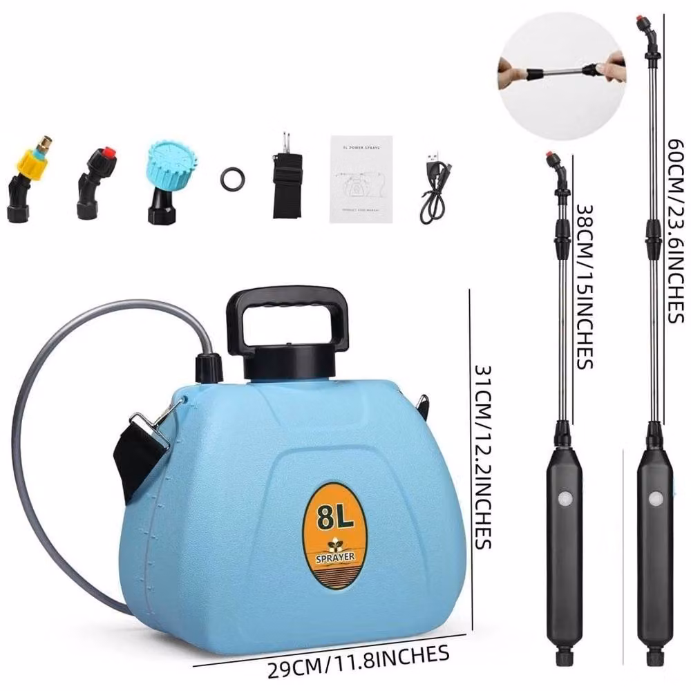 FLAVORA 8L Battery Electric Garden Sprayer in Blue with Rechargeable Battery – 2