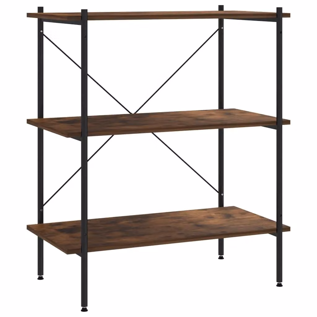 Berkfield Home 3-Tier Industrial Shelving Unit in Black and Brown, W/D/H: 80 x 40 x 92 cm – 2