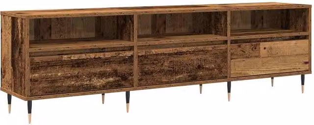 Berkfield Home Rustic Old Wood TV Cabinet in Brown, W/D/H: 150 x 30 x 44.5 cm – 1
