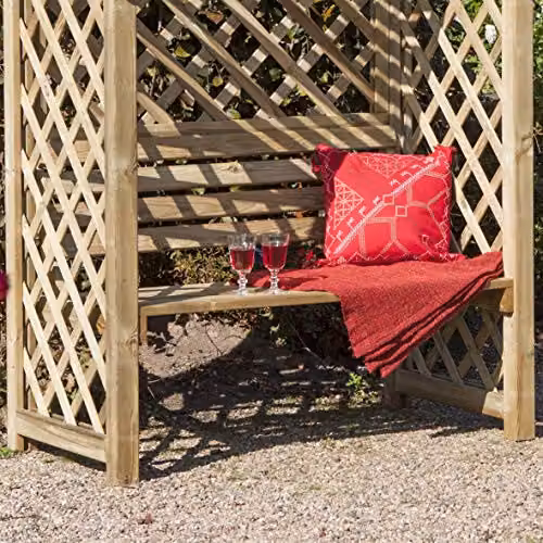 Rowlinson Jaipur Arbour Double Seat in Brown, W: 133 cm, H: 207.5 cm, D: 80 cm – 3