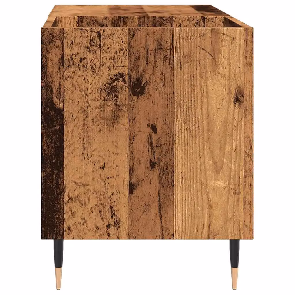 Berkfield Home Record Cabinet in Old Wood Brown, W/D/H: 84.5 x 38 x 48 cm – 4