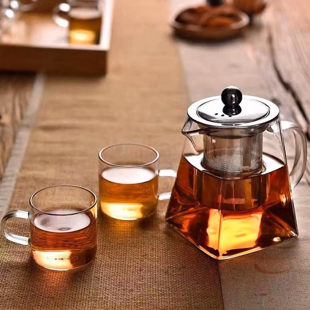 PAWNORA Heat Resistant Clear Glass Tea and Coffee Pot with Stainless Steel Infuser, 950 ml – 2