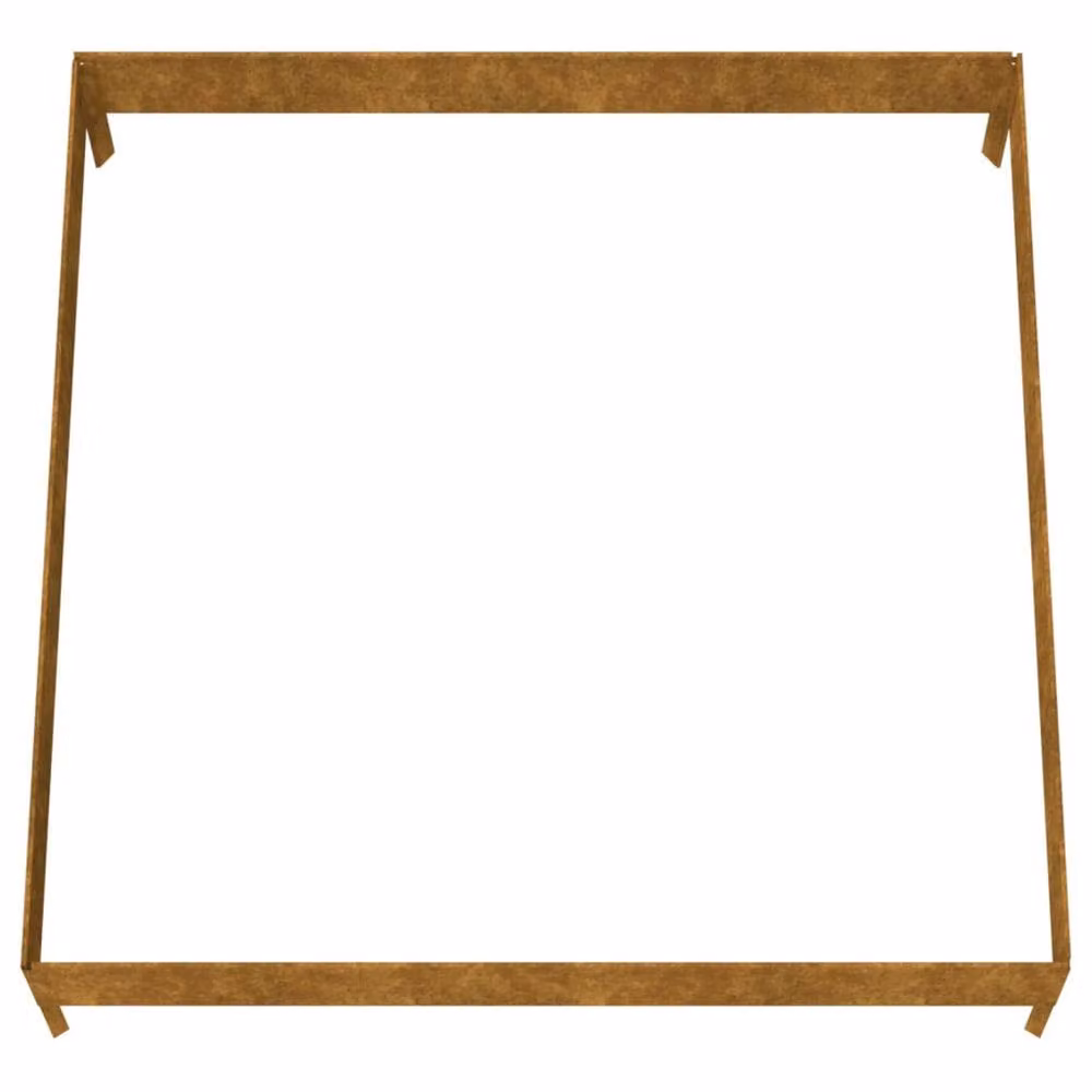 Berkfield Home Garden Corten Steel Raised Bed in Brown, W/D/H: 100 x 100 x 26 cm – 3