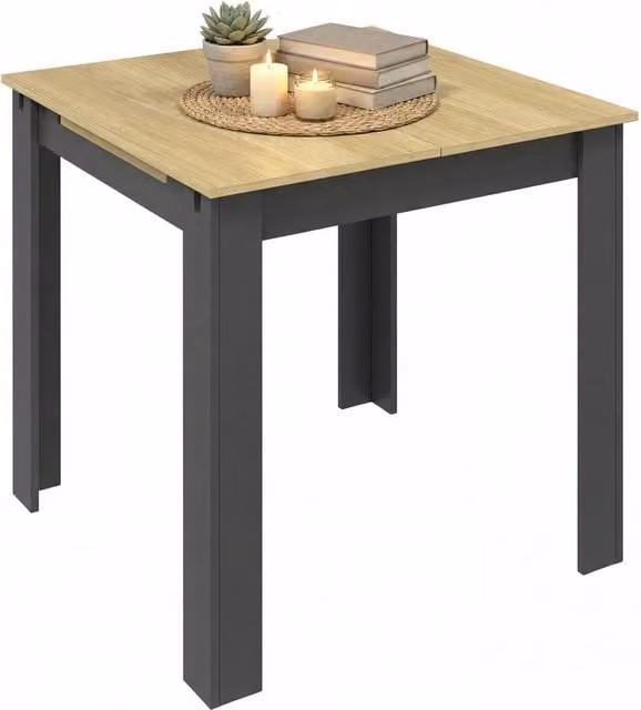 VCM Pesoli Extendable Square Dining Table in Multicolour, W/D/H: 80 x 80 x 75 cm – 1