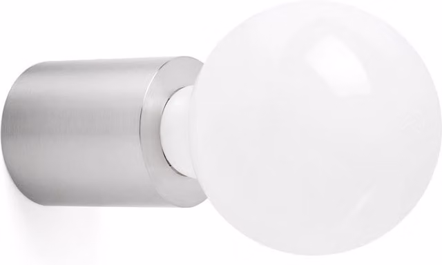 Netlighting Ten 1 Modern Indoor Candle Wall and Ceiling Light in Grey with Satin Nickel Metal and Glass Finish, E27