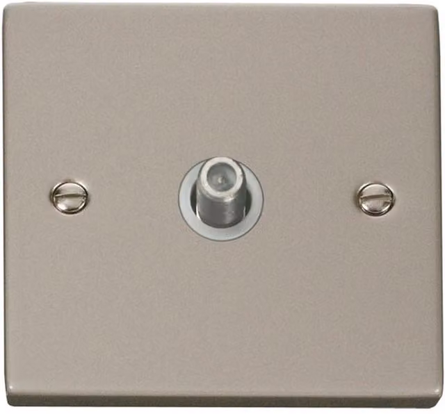 SE HOME Pearl Nickel 1 Gang Surface Mount Plastic Socket Plate in White