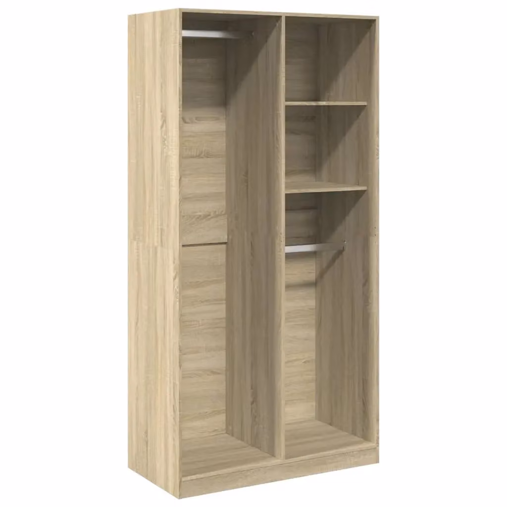 Berkfield Home Sonoma Oak Wardrobe in Brown, W/D/H: 100 x 50 x 200 cm – 2