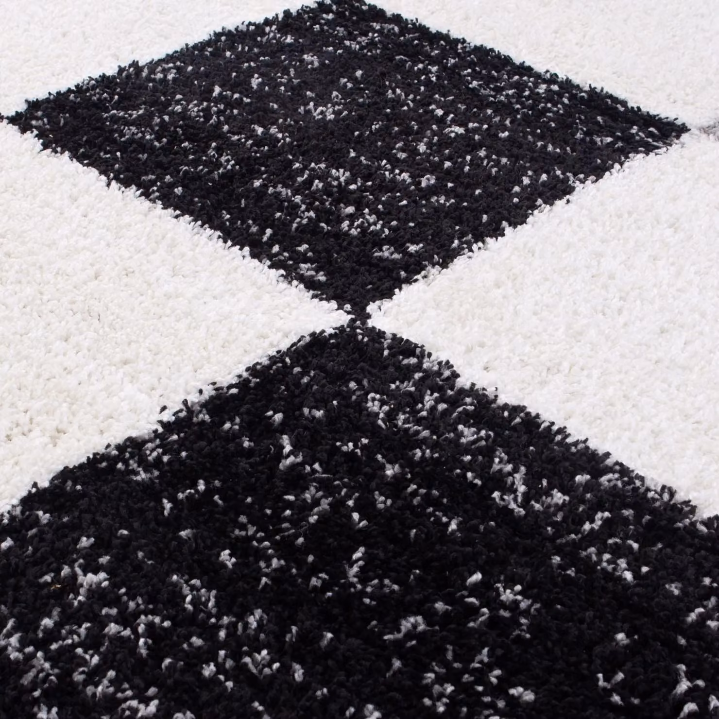 THE RUGS Modern Grey Checked High Pile Shaggy Area Rug, W: 80 cm, L: 150 cm – 8