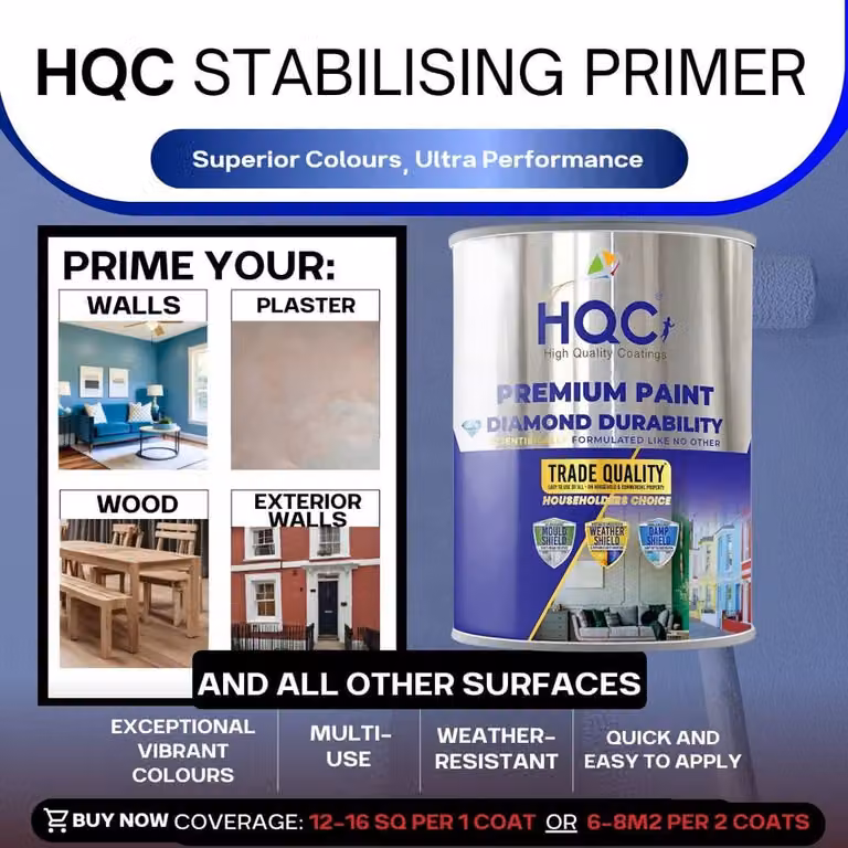 HQC Paints Solvent Based Stabilising Primer in Transparent, 5 l