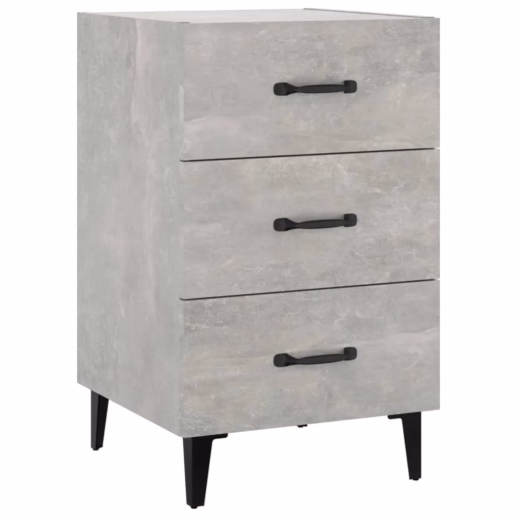 Berkfield Home Bedside Cabinet in Concrete Grey, W/D/H: 40 x 40 x 66 cm – 2