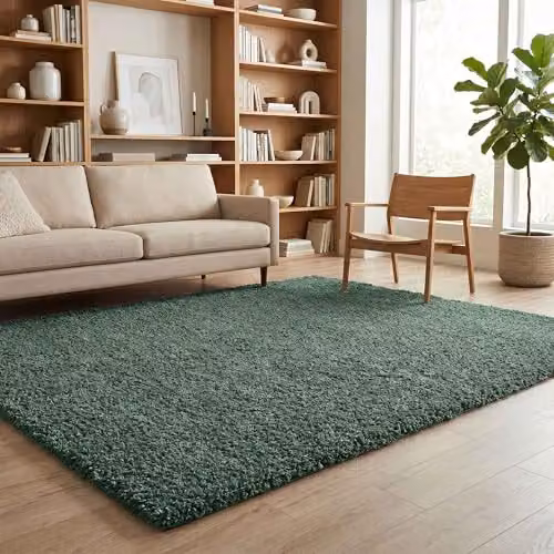 Desire Rugs Ainsley Modern Plain Shaggy Area Rug, Green, W: 120 cm, D: 170 cm – 5