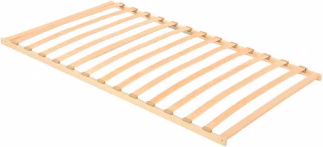 Berkfield Home Small Double Slatted Bed Base with 13 Beech and Birch Wood Slats, Brown, W/D/H: 120 x 200 cm