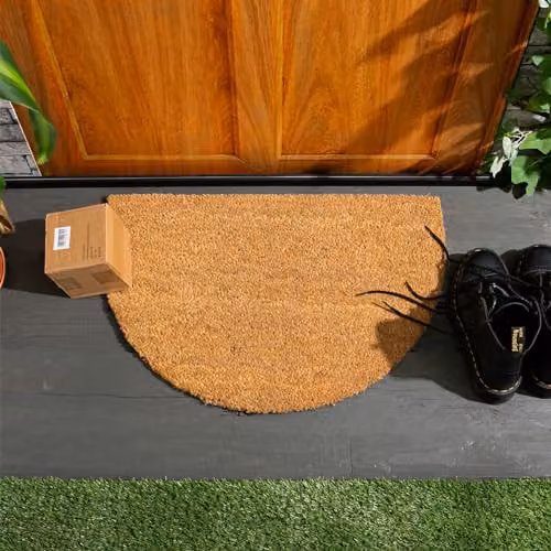 Nicola Spring Half Moon Coir Door Mat, Brown, W: 60 cm, D: 40 cm – 2