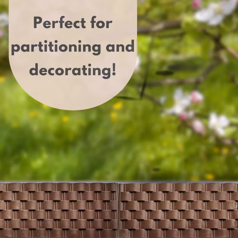 Marco Paul Rattan Style Garden Edging, Brown, 2.4m – 5
