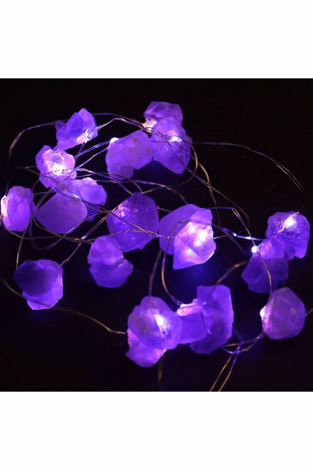 KDMD Amethyst Crystal Glass LED String Lights in Purple – 3