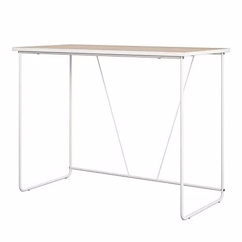 DHP Dante Minimalist Computer Desk in Sand and White – 1