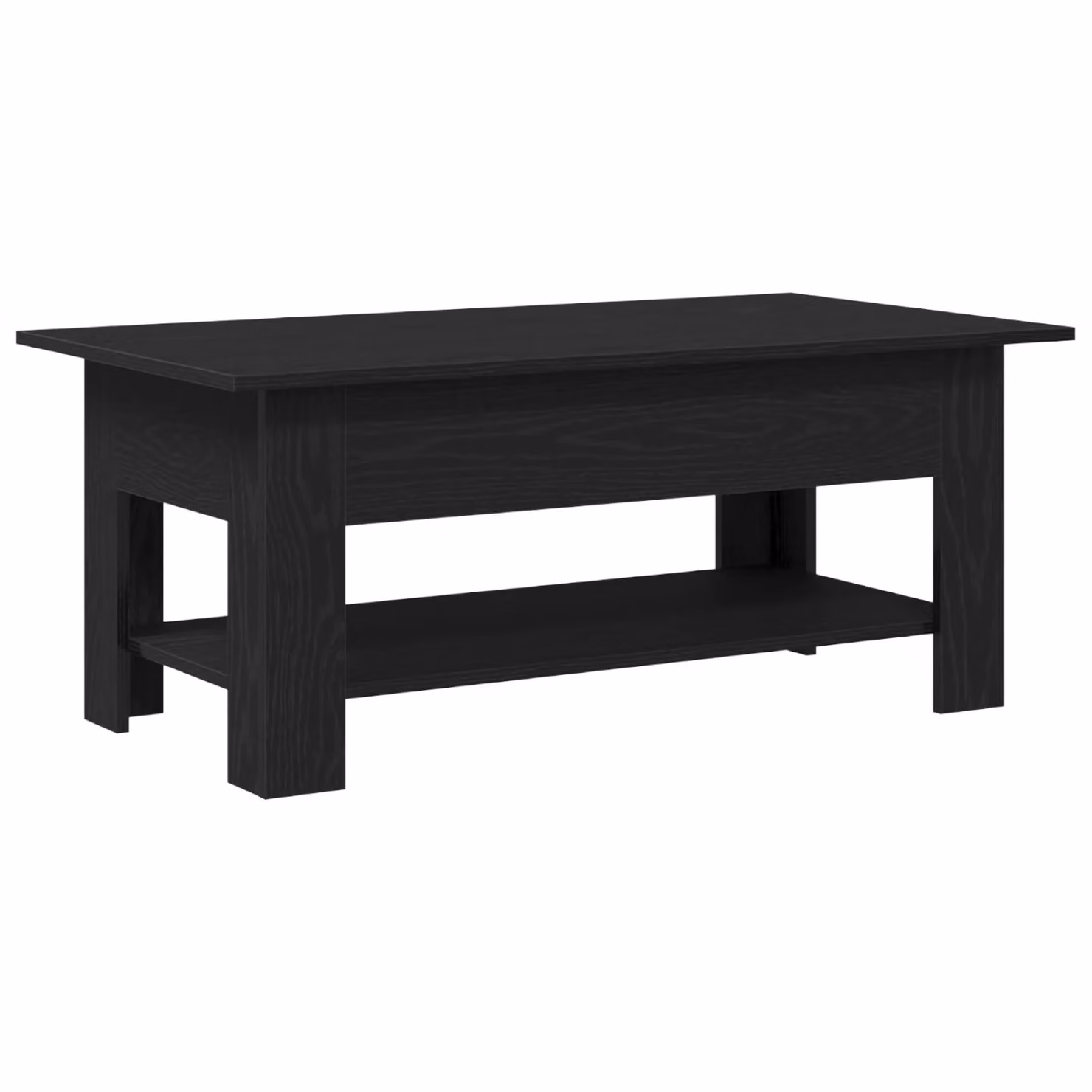 Berkfield Home Modern Rectangular Coffee Table in Black Oak, W: 102 cm, D: 55 cm, H: 42 cm – 2