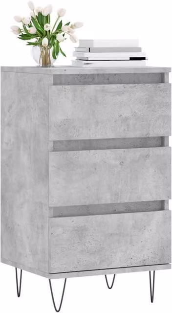 Berkfield Home Industrial Sideboard in Concrete Grey, W/D/H: 40 x 35 x 70 cm