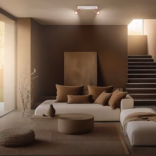 Briloner Modern Metal 2 Way Adjustable Ceiling Spotlight in Brown, GU10, Diameter: 28 cm – 3