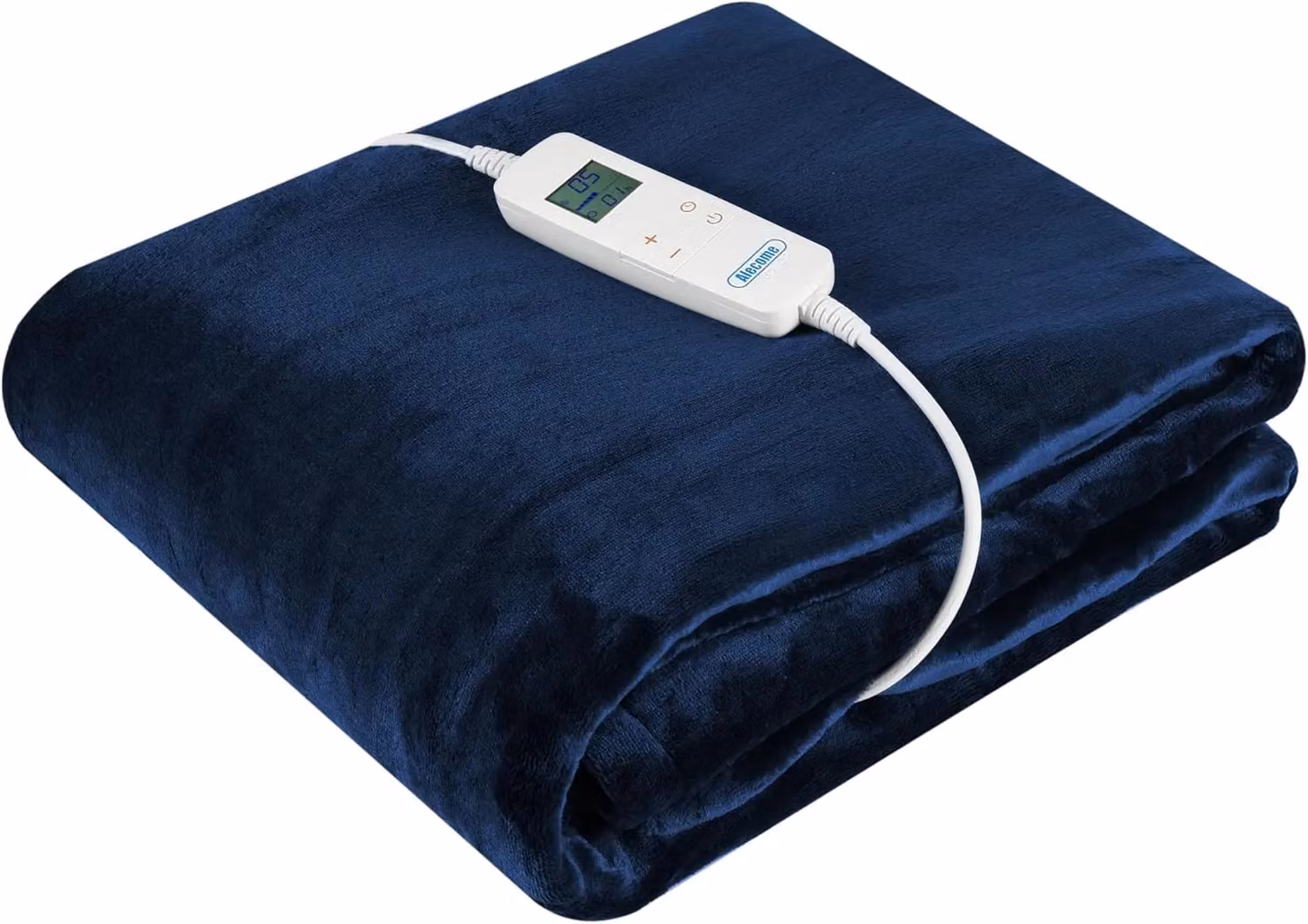 Alecome Women's Electric Heated Fleece Throw Blanket with Remote and Timer in Navy Blue – 2