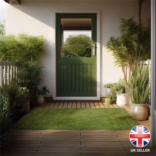 Nordara Green Artificial Grass Door Mat, W/D: 100 x 130 cm