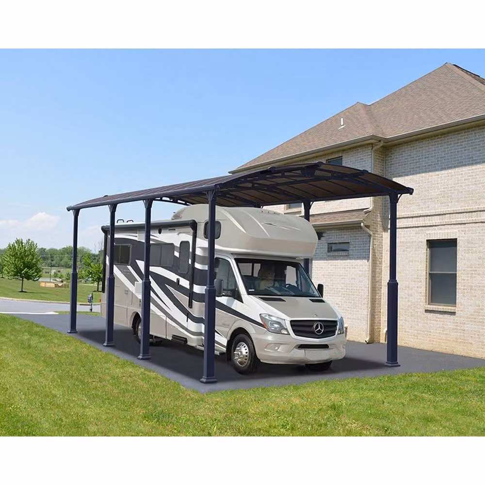 Palram Alpine Carport Kit 8500 RV in Grey with Polycarbonate Roofing, W: 352 cm, D: 863 cm, H: 307 cm – 6