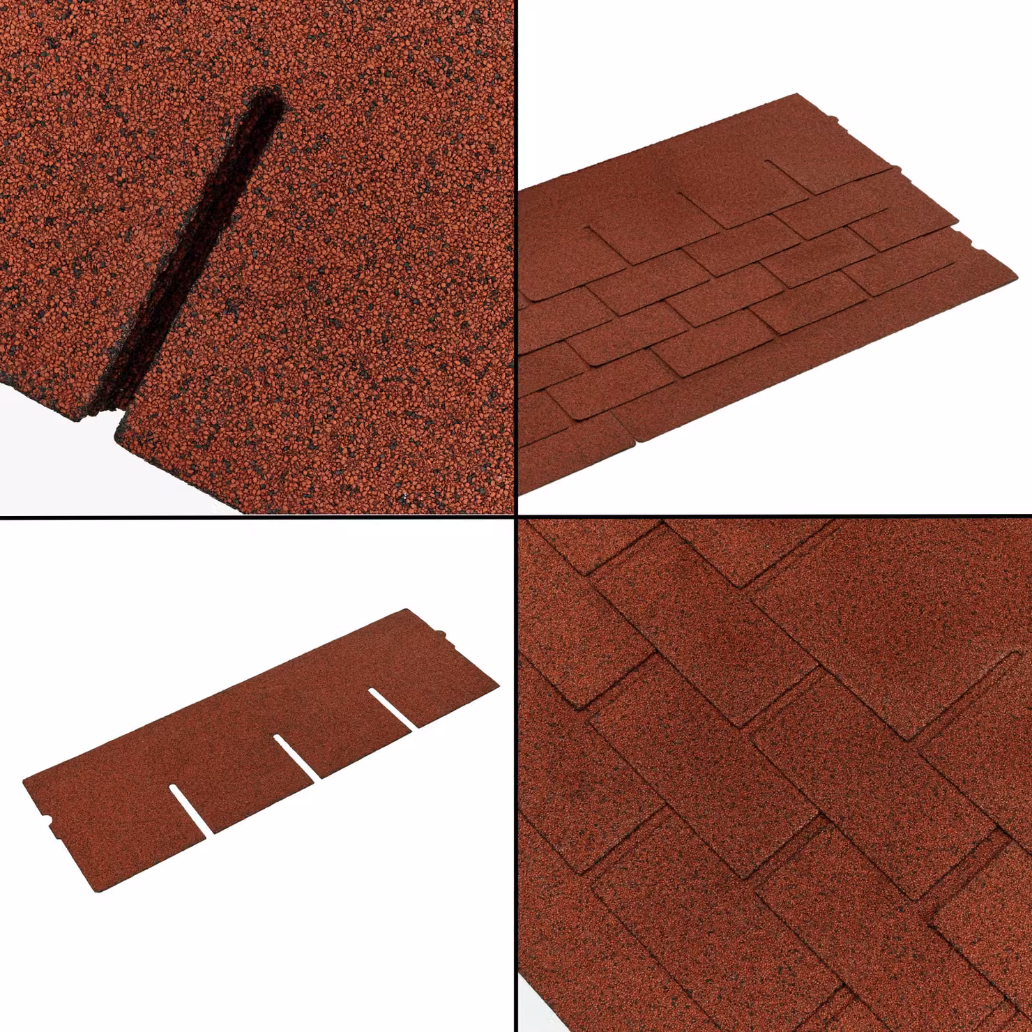 Novecrafto Heavy Duty Red Bitumen Roof Felt Shingles, 20 Pieces, W: 100 cm, H: 34 cm – 6