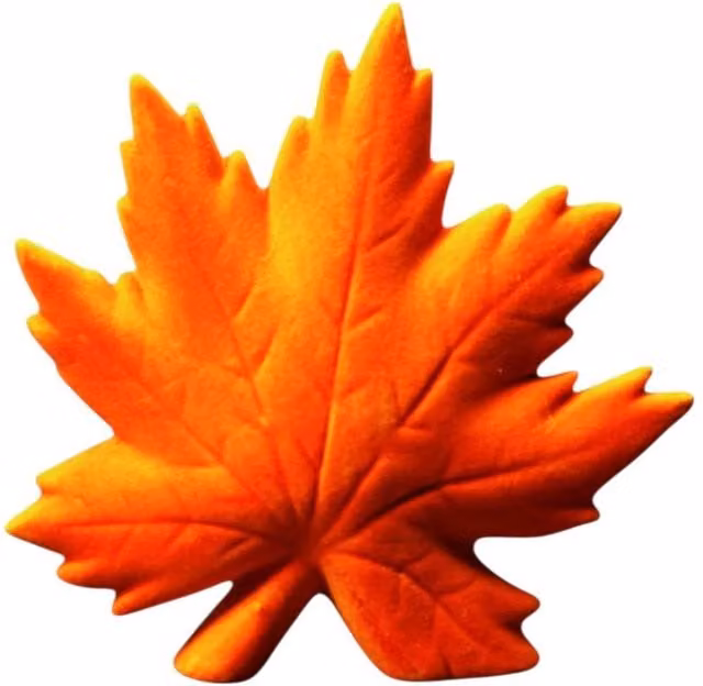 Four Candle Orange Flocked Ceramic Maple Leaf Tabletop Decoration, Height: 15.2 cm