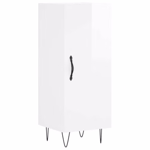 vidaXL Modern High Gloss White Sideboard in Engineered Wood W/D/H: 34.5 x 34.5 x 90 cm