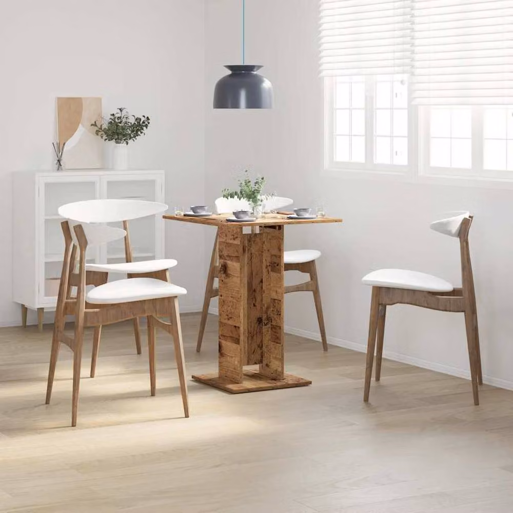 Berkfield Home Bistro Table in Brown Old Wood, W/D/H: 60 x 60 x 75 cm – 2