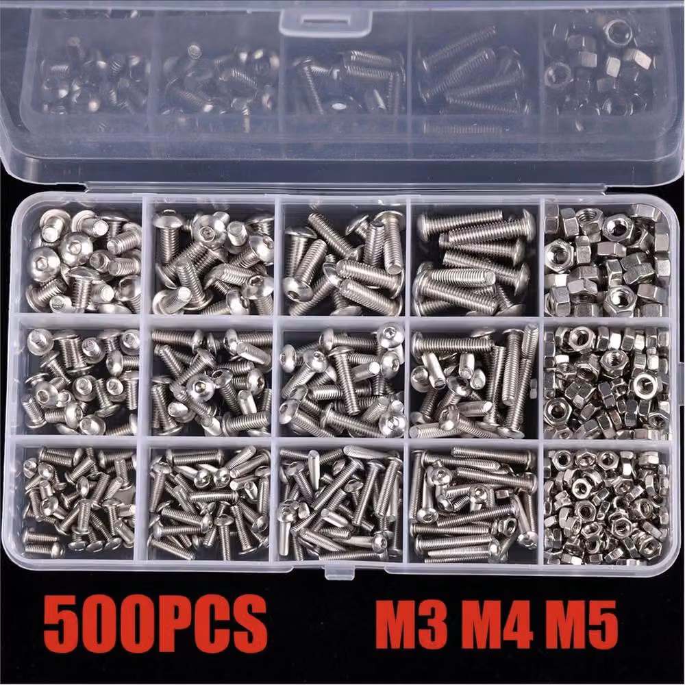 SPETLEK 500 x Stainless Steel Hex Socket Bolts in Metallic Silver – 2