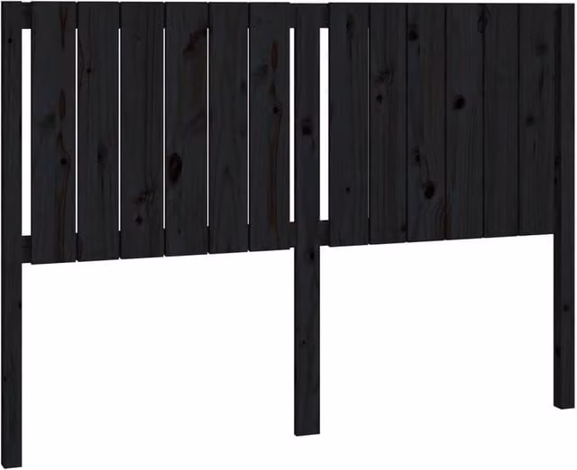 Berkfield Home Rustic Solid Wood Pine Bed Headboard in Black, W: 145.5 cm, D: 4 cm, H: 100 cm – 1