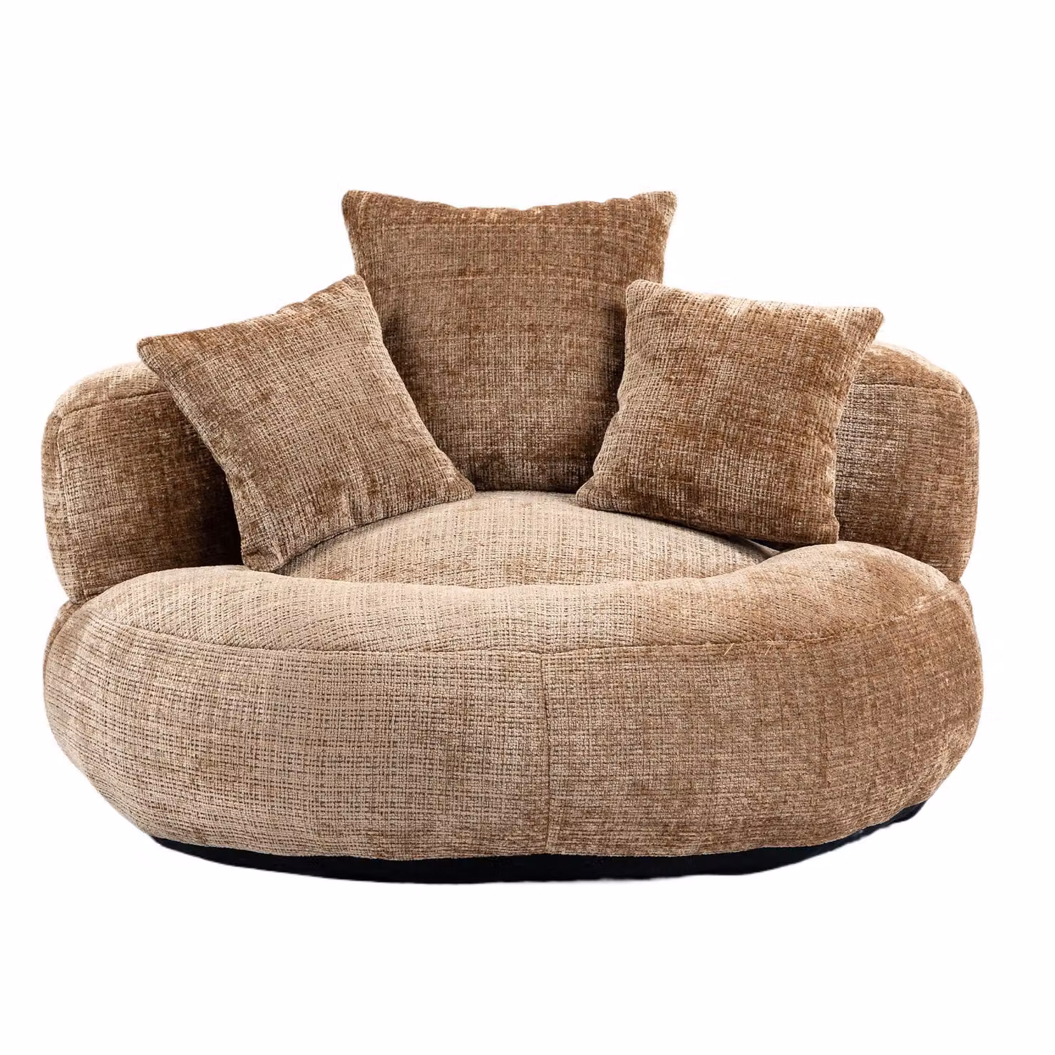 Aosom UK Modern High Back Bean Bag Chair with 3 Built-in Cushions, Shredded Memory Foam and Chenille Fabric, Brown, W: 108 cm, D: 108 cm, H: 52 cm – 2